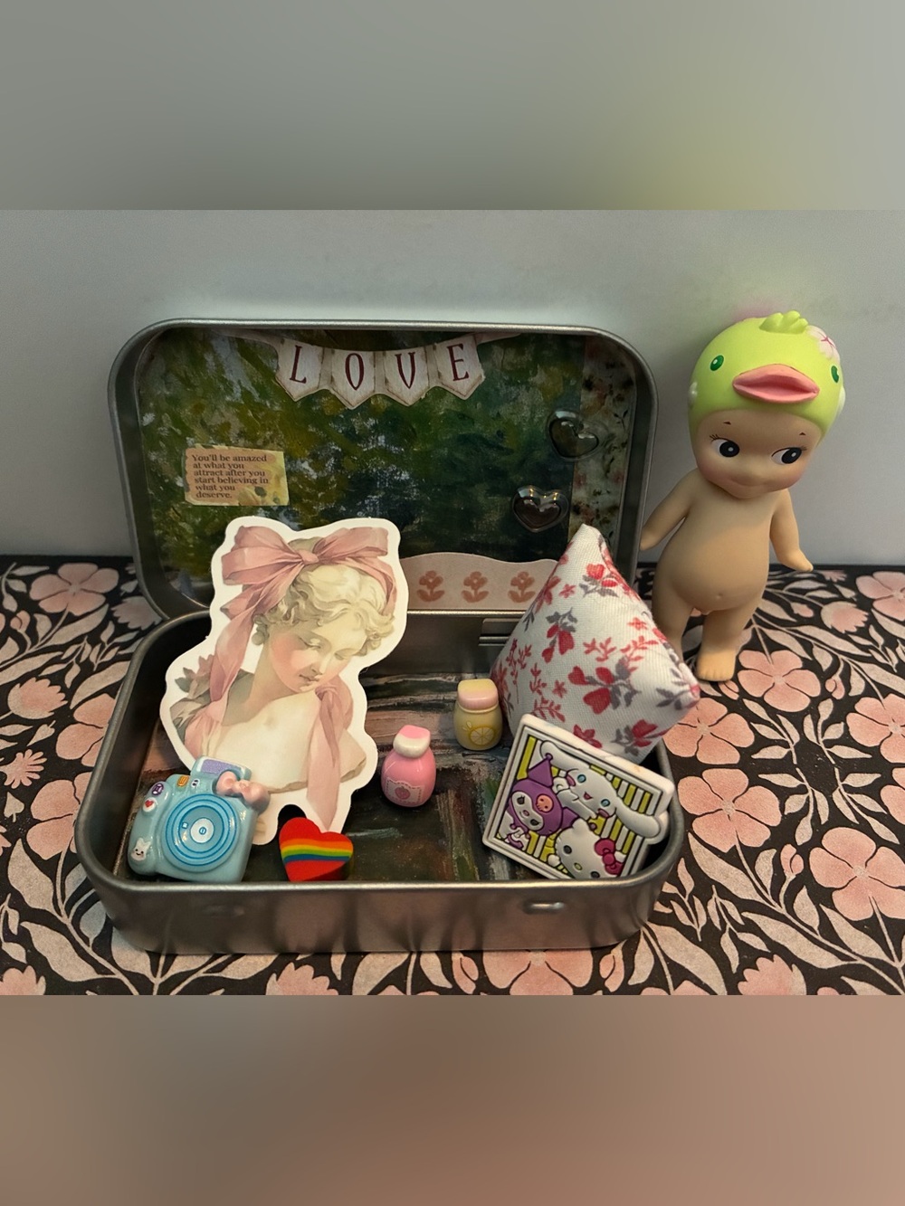 Handmade sonny angel bed trinket tin <3